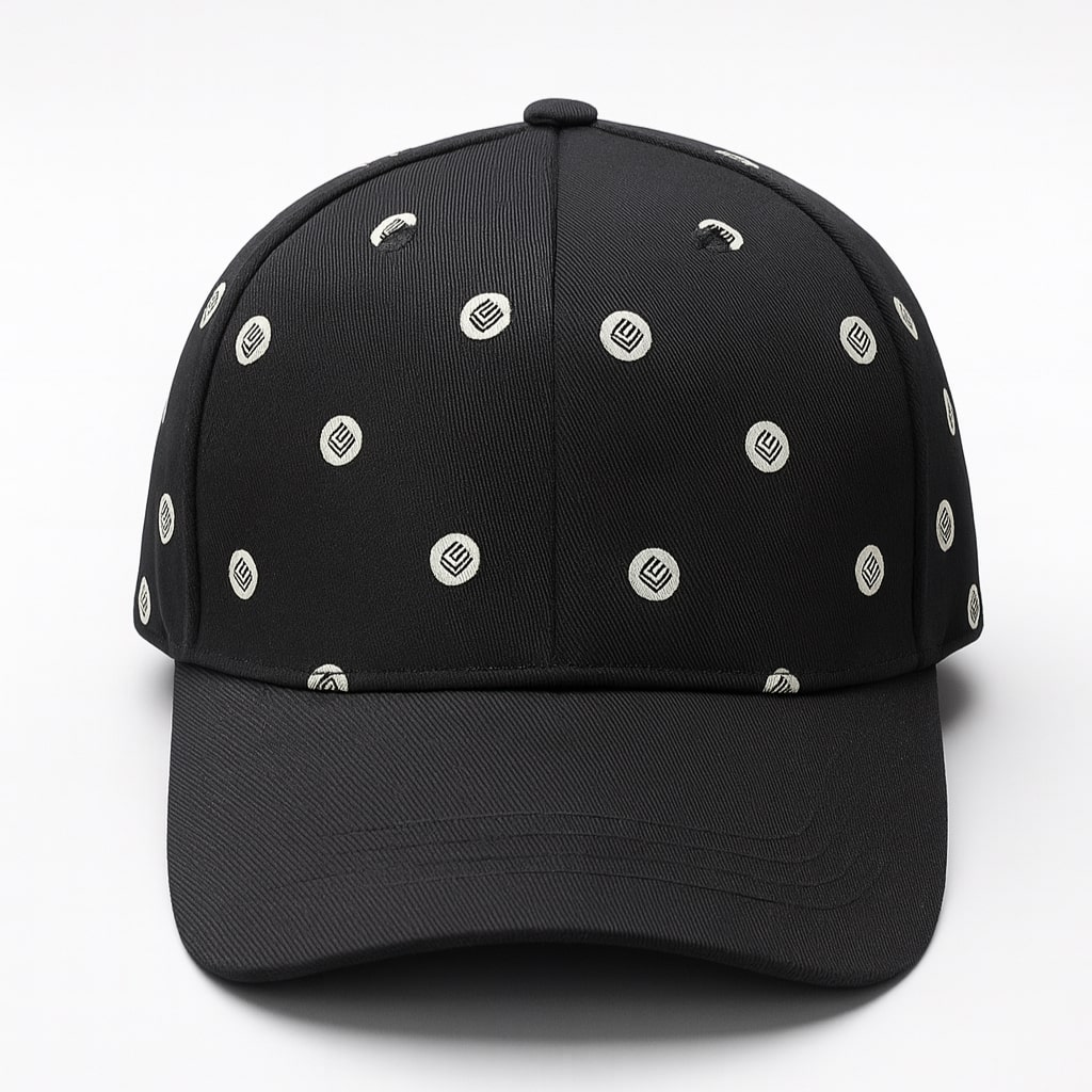 Black Patterned Cap
