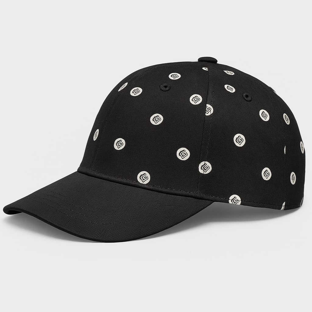 Black Patterned Cap - Image 2